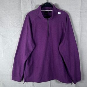Dunning Golf Mens XXL Purple 1/4 Zip Pullover Haig Point Logo Bamboo Blend Sweat